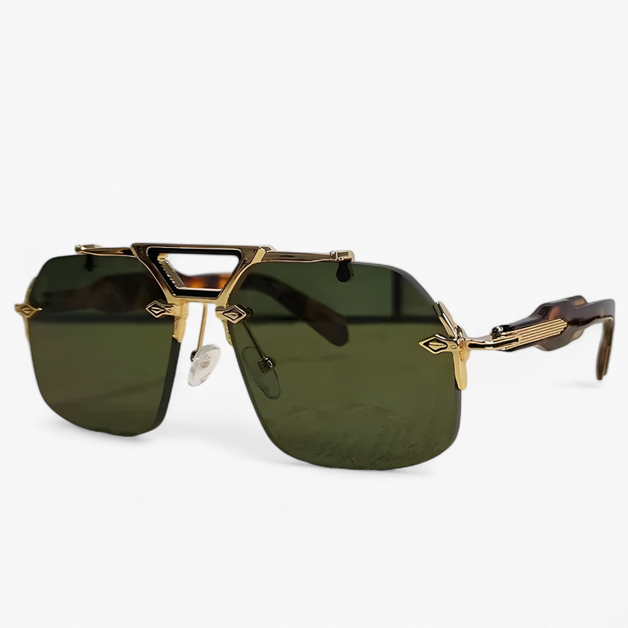Occhiali da sole oversize punk senza montatura in metallo Uomo - Leopardo Verde - Fashion Sunglasses men sunglasses polarized mens sunglasses metallo montatura occhiali occhiali sole oversize Polarized man sunglasses punk sole sunglasses sunglasses polarized men - Concept Palermo