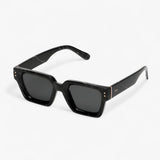 Zwarte Luxe Vierkante Zonnebril Unisex - UV-bescherming, Modern Design voor Mannen en Vrouwen