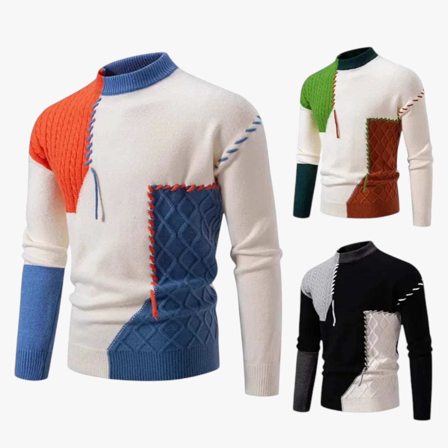 Maglione color block da uomo, stile caldo e moderno per l'autunno - - autunno block caldo color maglione maglione color men's sweater stile Sweater sweater men sweaters - Concept Palermo