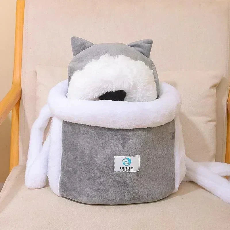 Un affascinante gatto in una borsa di peluche Velluto - Grigio chiaro - affascinante affascinante gatto borsa gatto peluche pets & supplies velluto - Concept Palermo