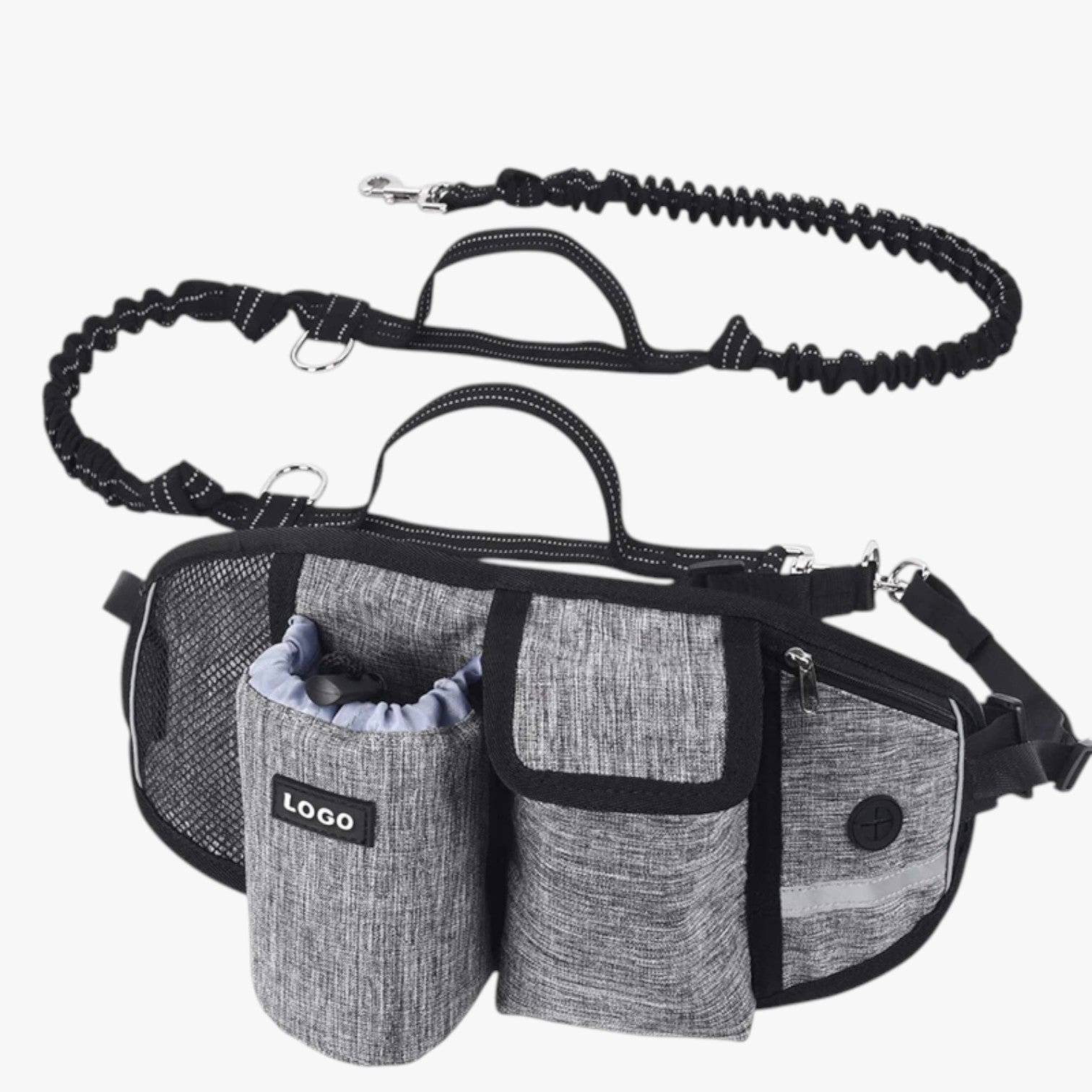Marsupio Sportivo con Porta-Premi e Guinzaglio Riflettente Uomo - Set Grigio Cina - guinzaglio marsupio marsupio sportivo pet pet accessories petproduct Pets pets & supplies porta premi riflettente sportivo - Concept Palermo