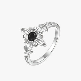 Anello in argento con potere spirituale e dettagli mistici - 6 nero ARGENTO PLACCATO - anello anello potere dettagli jewelry Linen mistici potere Rings spirituale Unisex womens ring - Concept Palermo