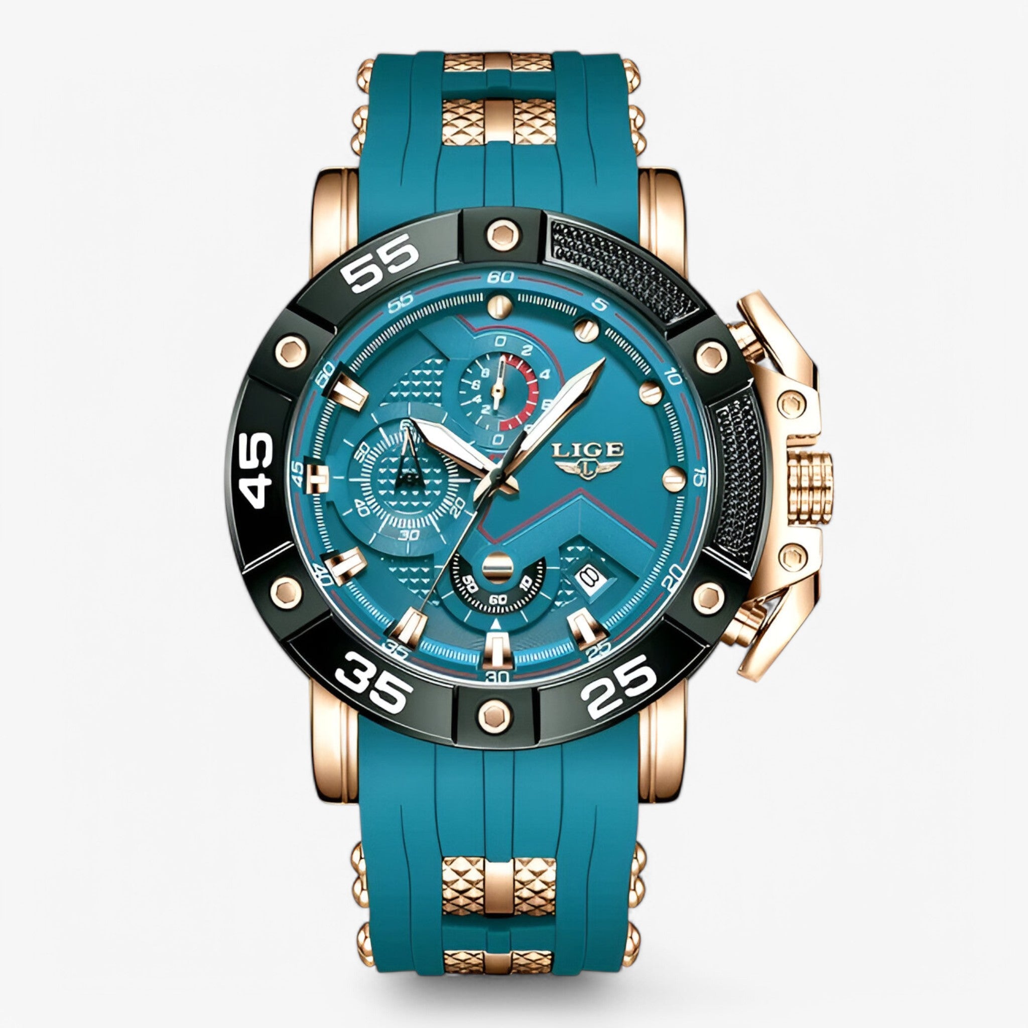 Orologio da uomo militare sportivo al quarzo “Paco – Creato Per Chi Ama L’Azione.” - verde oro rosa - azione creato militare orologio orologio uomo paco quarzo sportivo watch for men - Concept Palermo