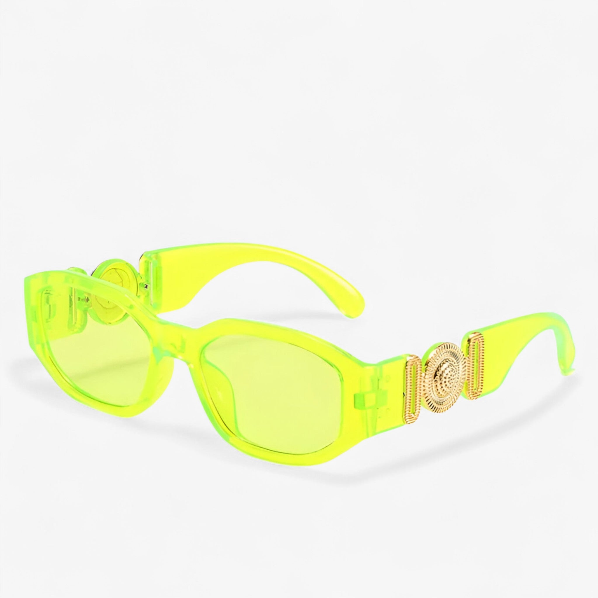 Occhiali da sole rettangolari piccoli da viaggio e stile vintage Uomo - Verde fluorescente As shown - Fashion Sunglasses men sunglasses polarized mens sunglasses occhiali occhiali sole piccoli Polarized man sunglasses rettangolari sole stile sunglasses sunglasses polarized men uomo - Concept Palermo