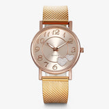 Heren roségouden horloge met hartvormige wijzerplaat, elegant en modern
