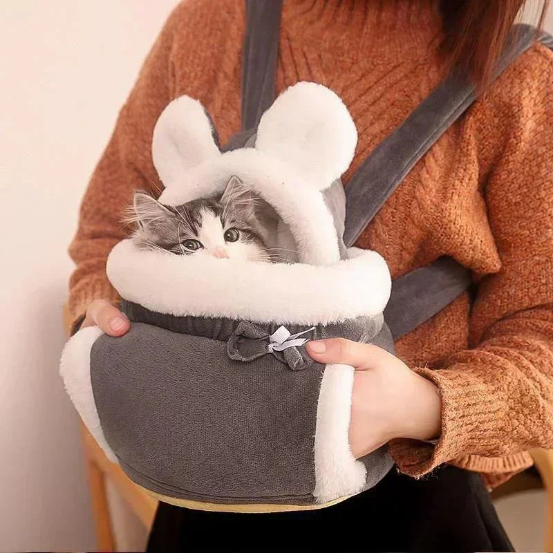 Un affascinante gatto in una borsa di peluche Velluto - - affascinante affascinante gatto borsa gatto peluche pets & supplies velluto - Concept Palermo
