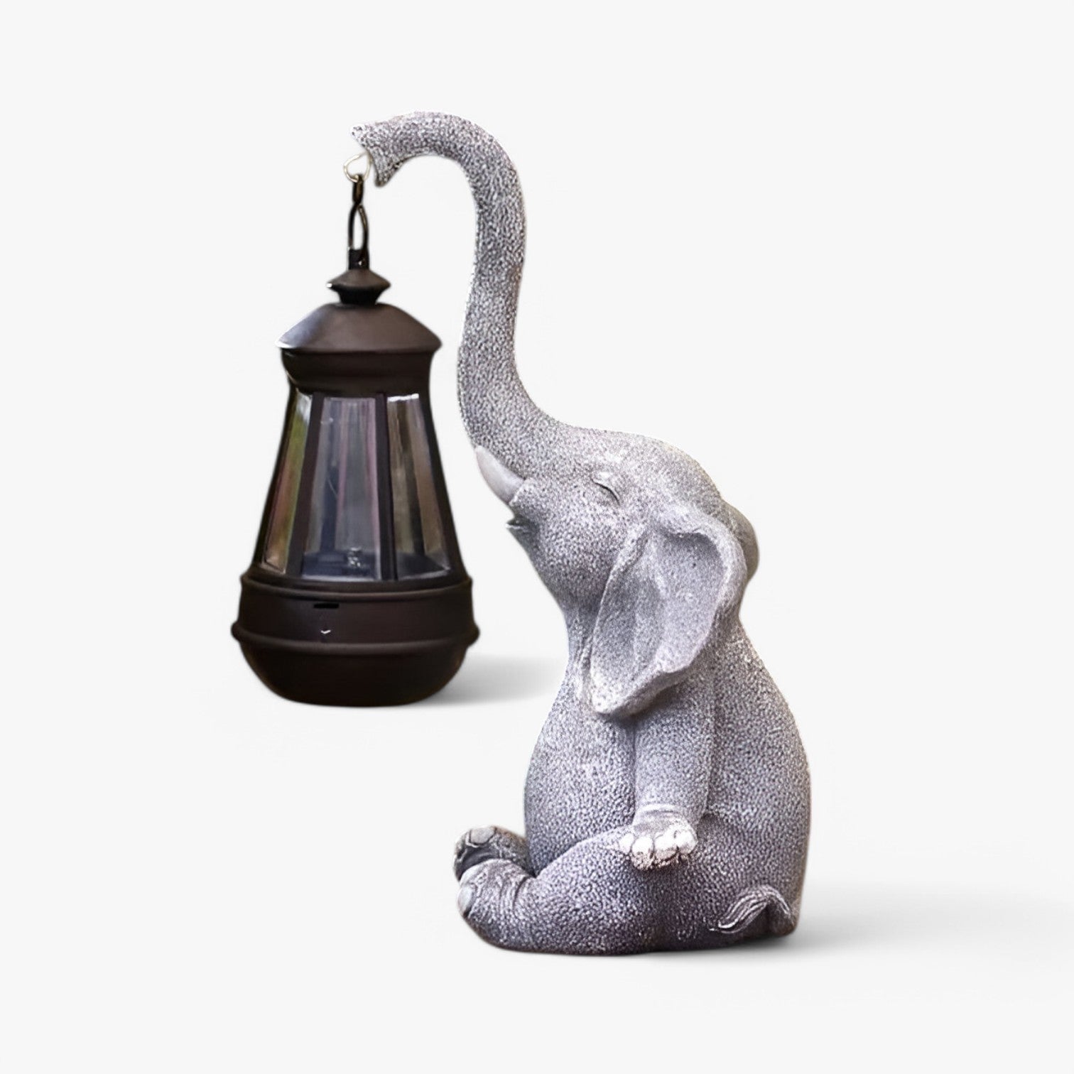 Scultura Decorativa con Lanterna Solare - Elefante grigio - decorativa Garden home & garden home and garden lanterna scultura scultura decorativa solare - Concept Palermo