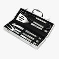Set BBQ portátil completo en acero inoxidable con utensilios - Ideal para camping y jardín