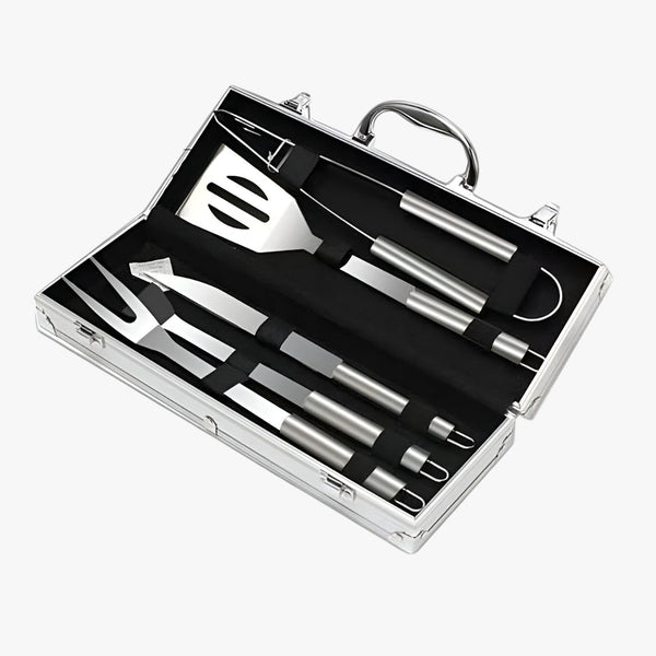 Set BBQ Portatile Completo Acciaio Inox con 12 Utensili - Campeggio, Giardino, Balcone - - completo completo ultimo Kitchen kitchen & dining kitchen tools Linen Men portatile sostenibile ultimo uomo - Concept Palermo
