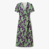 Elegante Dames Zomerjurk met Bloemenprint in Chiffon en V-hals - Avondjurk