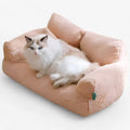 Cama suave de terciopelo gris para perros y gatos, talla mediana, cálida para invierno
