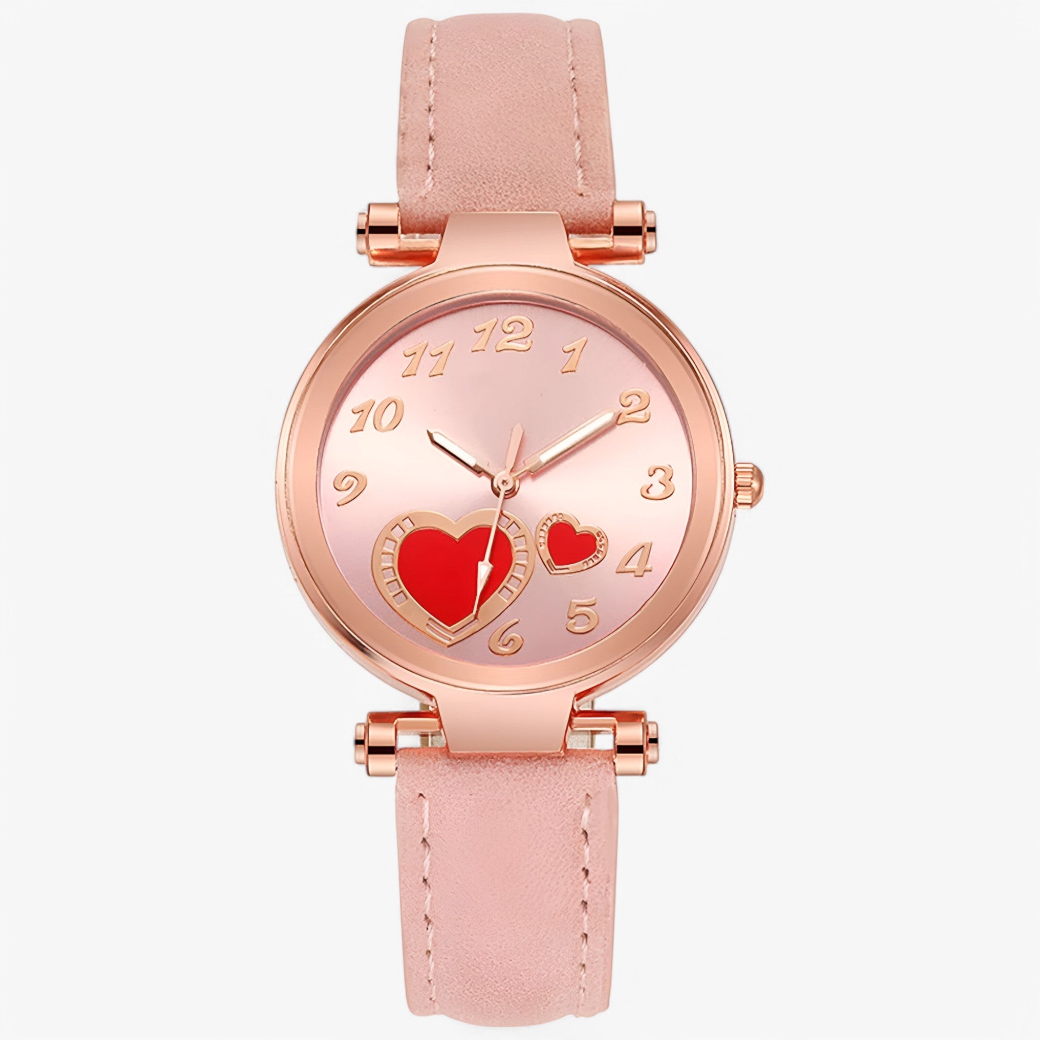 Orologio da donna in pelle con bracciale al quarzo e design di lusso - Rosa - accessoires bracciale design donna horloges orologio orologio donna pelle quarzo watches - Concept Palermo