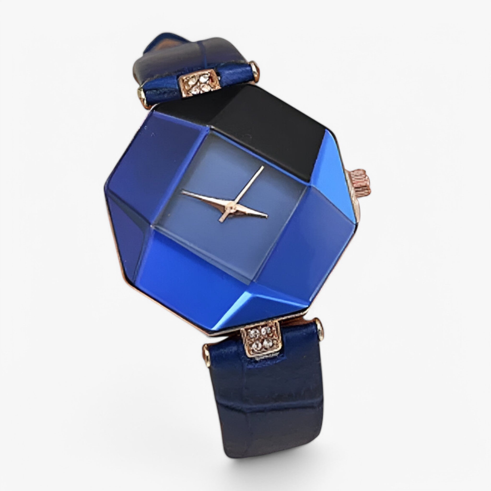 Orologio da donna casual con cinturino in pelle blu e quadrante creativo multicolore - - casual cinturino creativo donna female watch multicolore orologio orologio donna pelle watch for women - Concept Palermo