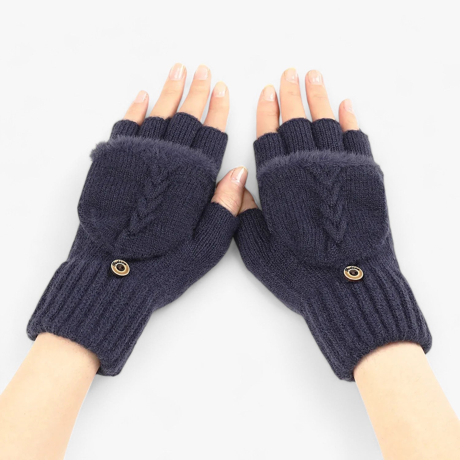 Guanti da donna in maglia spessa e pieghettata, per il freddo - Marina Taglia unica - donna freddo gloves & mittens guanti guanti donna maglia pieghettata spessa - Concept Palermo
