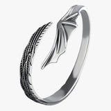925 zilveren armband met gouden veer vintage punk stijl leer