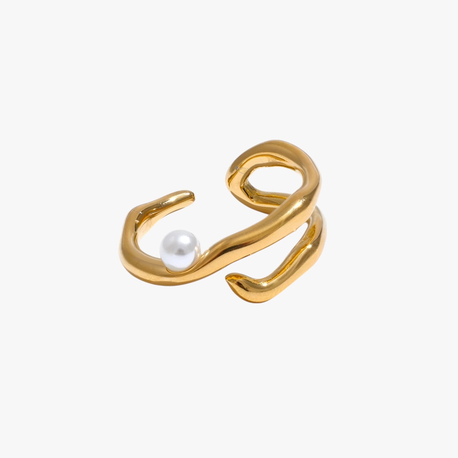 Anello in Acciaio con Perla – Eleganza Geometrica che Dura nel Tempo Donna - - Accessories Jewelry acciaio anello anello acciaio donna dura eleganza geometrica jewelry Rings womens ring - Concept Palermo