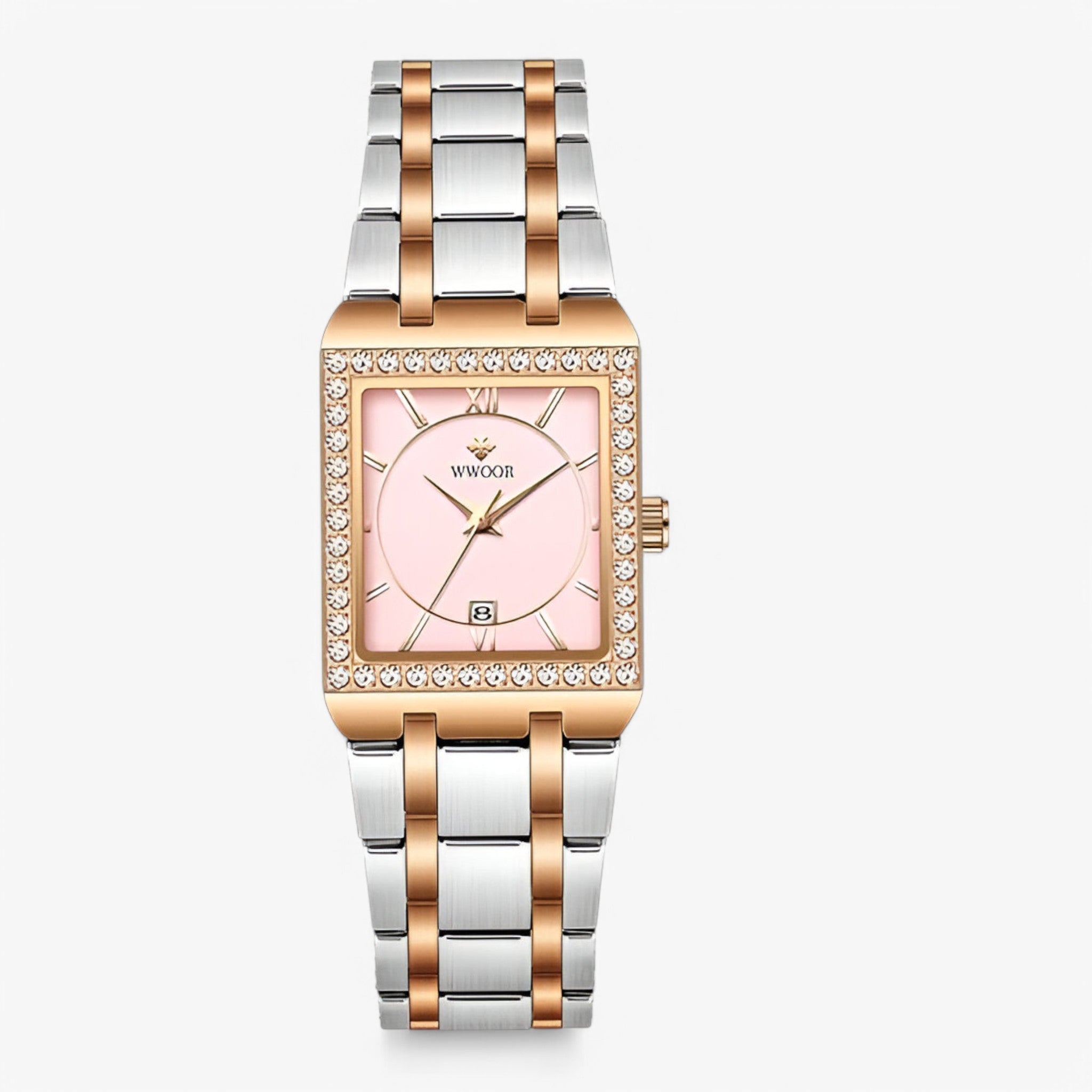 Orologio da Donna con Diamanti Quadrati - argento oro rosa - diamanti donna orologio orologio donna quadrati watch for women watches women watch - Concept Palermo