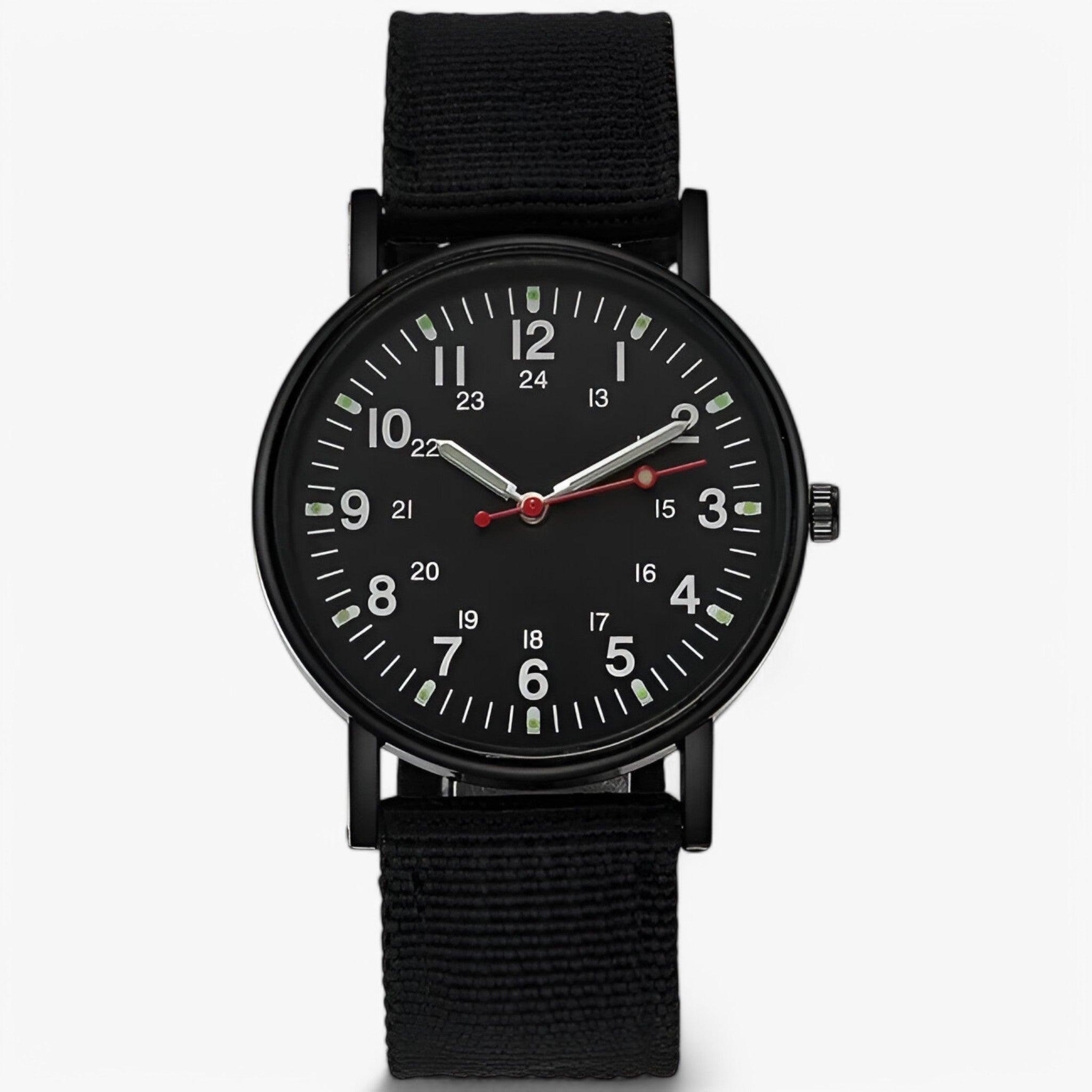 Orologio Sportivo Militare da Uomo con Cinturino in Nylon Resistente - Nero - accessoires horloges militare nylon orologio orologio militare sport sportivo uomo watches - Concept Palermo