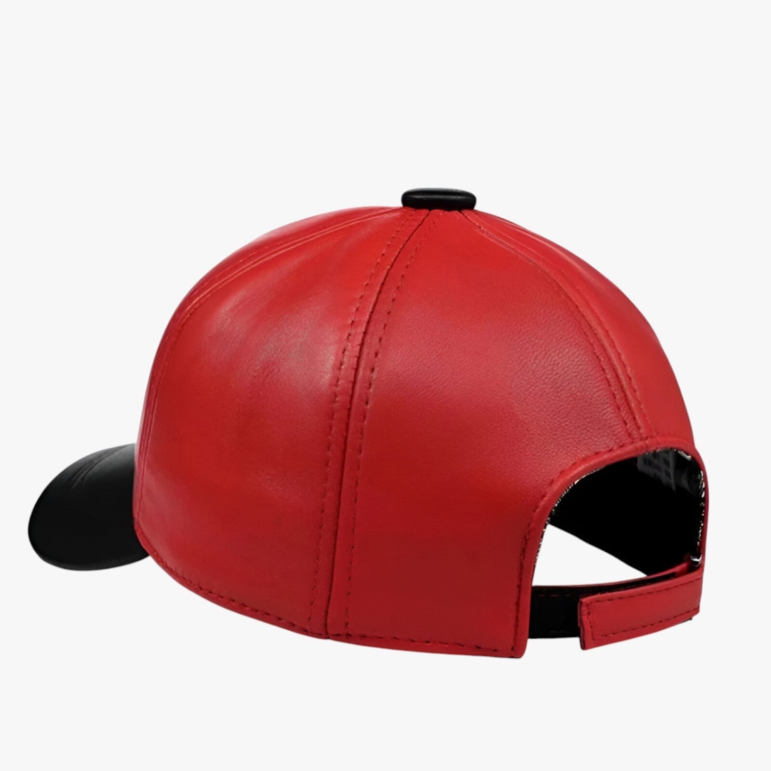 Cappello in pelle rossa – Protezione solare con design ricamato Uomo - - Baseball caps cappello cappello pelle caps design men's hat mens accessory pelle protezione ricamato rossa - Concept Palermo