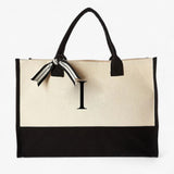 Dames grote gepersonaliseerde tote tas van stevig canvas met initialen - elegant en ruim