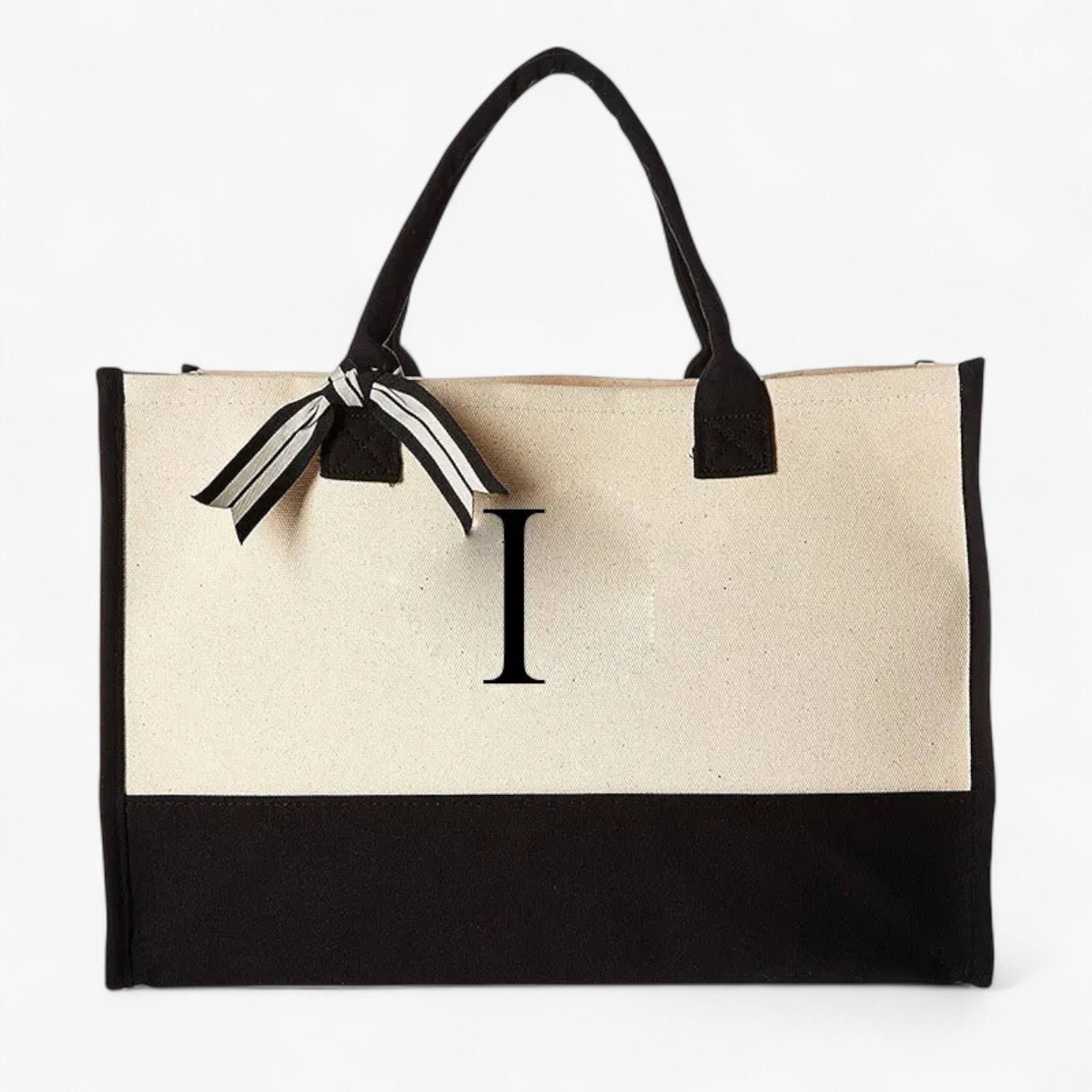 Borsa Tote Donna Grande in Tela Personalizzata con Iniziali - Elegante e Resistente - I - Bags borsa borsa tote donna handbags personalizzata tote tote bags Women's handbags - Concept Palermo