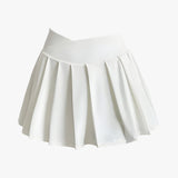 Sportieve geplooide rok met hoge taille en geïntegreerde shorts voor dames