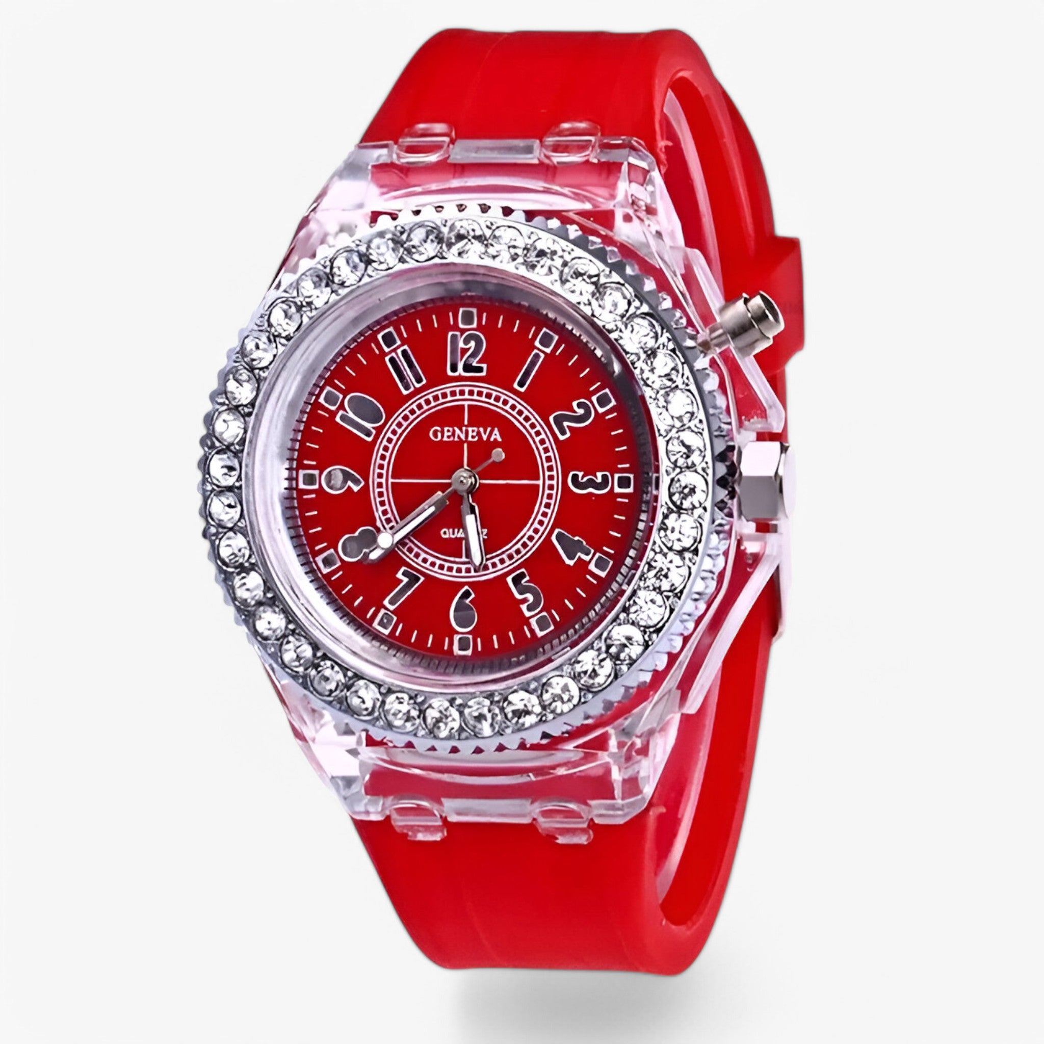 Orologio Donna Gelatinoso con Luce LED Integrata, Design Moderno e Comodo - Rosso - donna gelatinoso luce orologio orologio gelatinoso watch for men watch for women watches - Concept Palermo