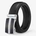 Cinturón Hombre en piel auténtica negra - Diseño contemporáneo y elegante