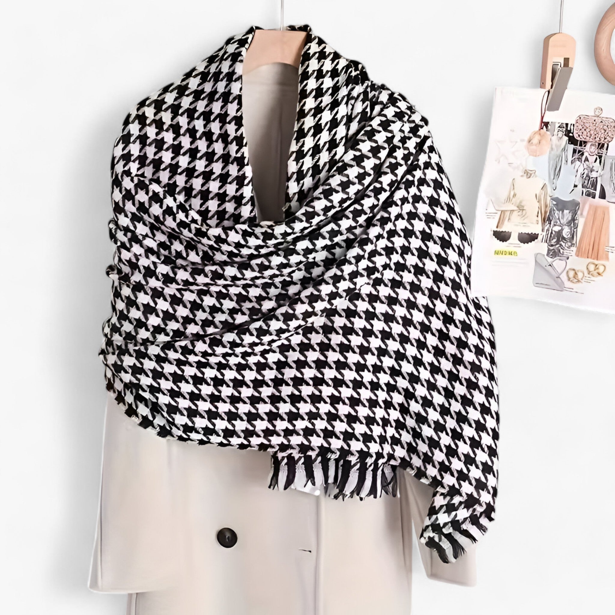 Sciarpa a Quadri Nero-Bianco - Classica, Calda e Stilosá Uomo - - calda classica quadri scarves & shawls sciarpa sciarpa quadri stilos uomo - Concept Palermo