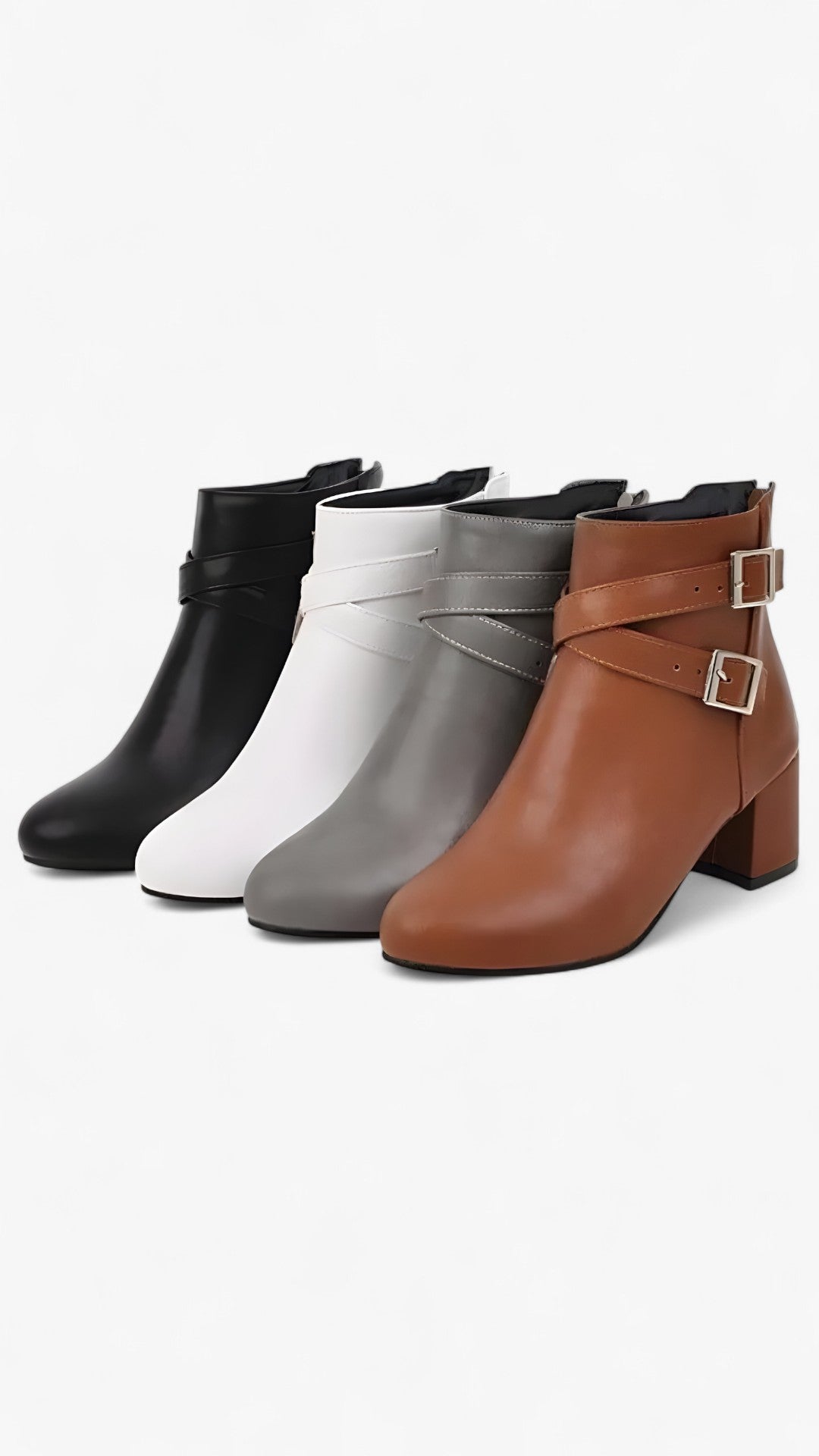 Stivaletti Neri alla Caviglia Donna con Cinturini e Fibbia in Ecopelle - - alla BOOTS Boots & Shoes caviglia cinturini fibbia Leather Boots shoes stivaletti stivaletti alla - Concept Palermo
