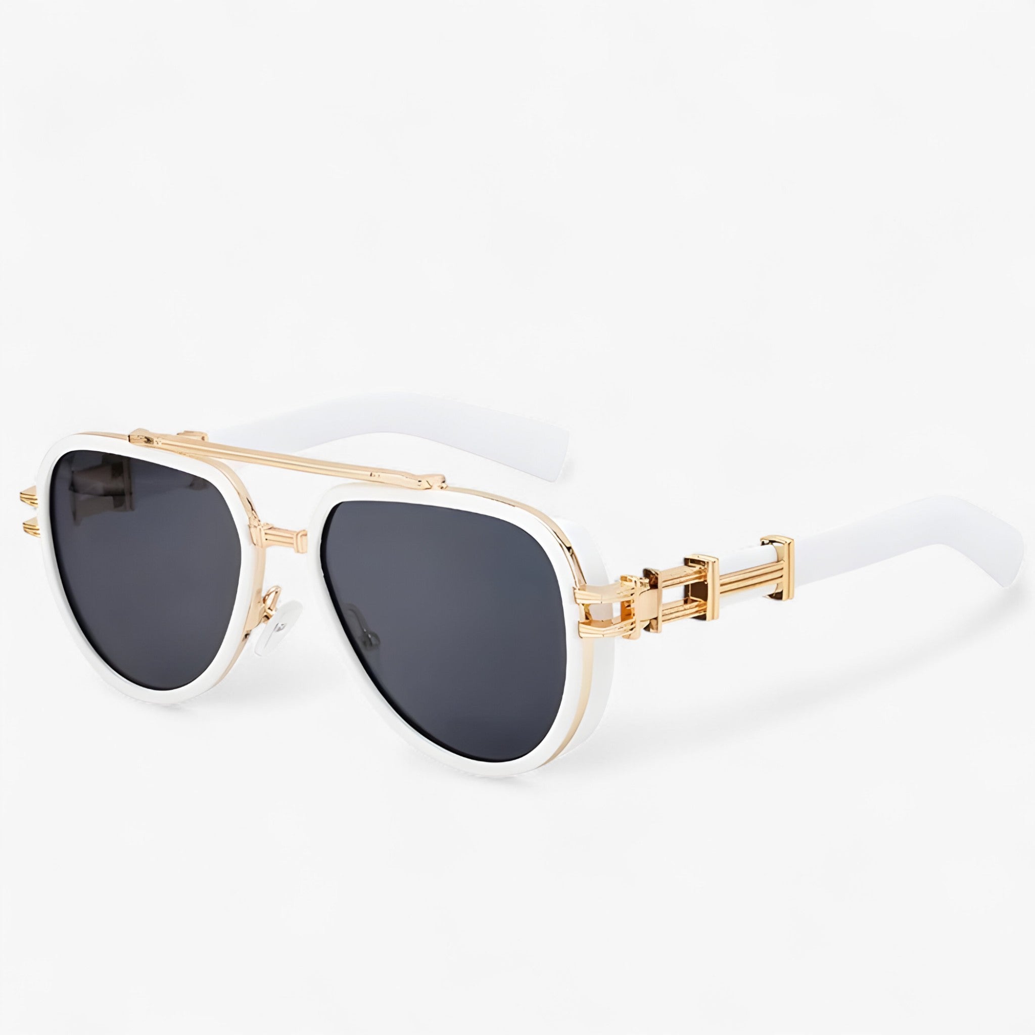 Occhiali da sole polarizzati steampunk oversize Uomo - Bianco Grigio - accessoires occhiali occhiali sole oversize polarizzati sole steampunk sunglasses uomo zonnebrillen - Concept Palermo