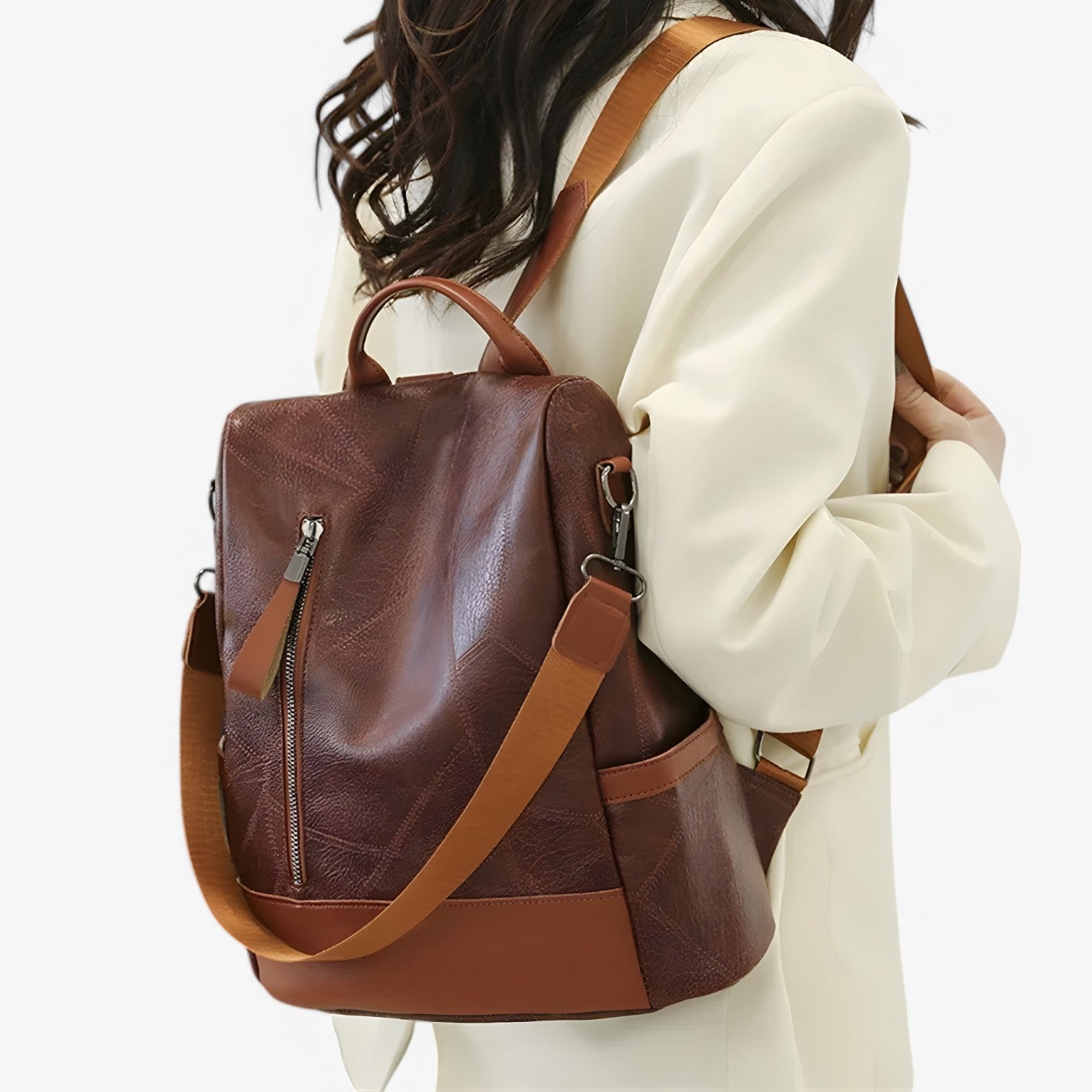 Zaino Donna in Vera Pelle Nera per Scuola, Viaggi e Lavoro - Elegante e Spazioso - - Bags donna pelle scuola scuola viaggi Shoulder Bags viaggi women bags - Concept Palermo