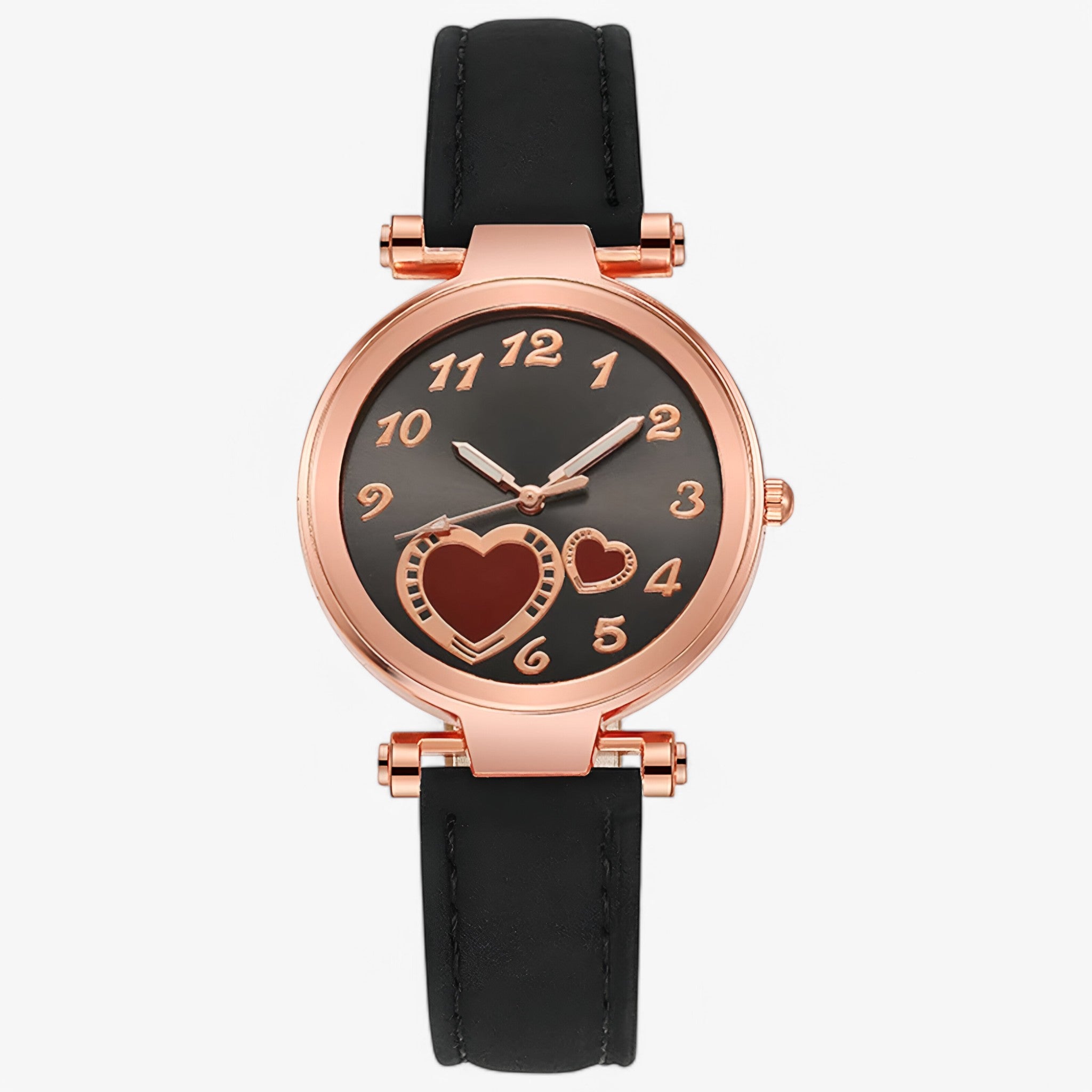 Orologio da donna in pelle con bracciale al quarzo e design di lusso - Nera - accessoires bracciale design donna horloges orologio orologio donna pelle quarzo watches - Concept Palermo
