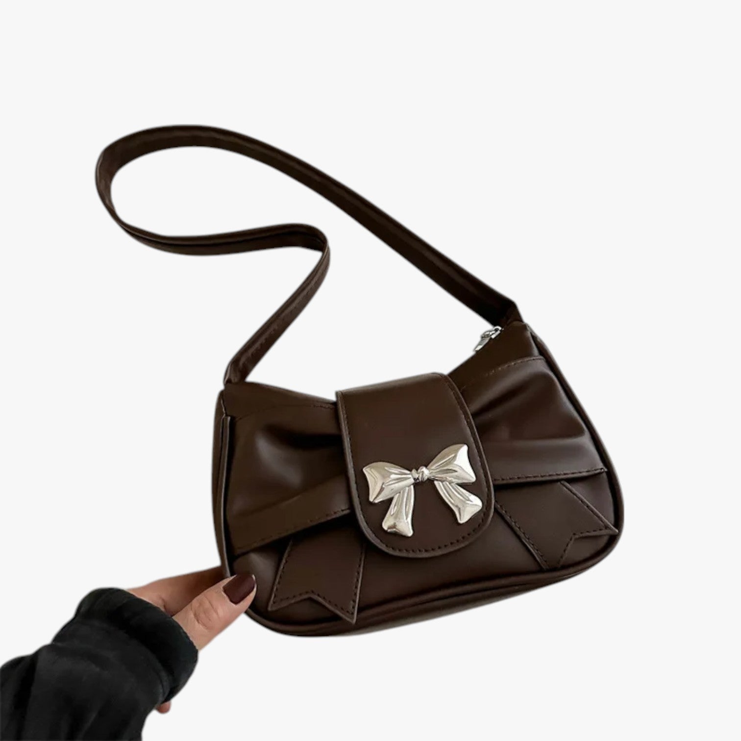 Pochette da donna – Borsa compatta ed - Marrone - Bags borsa compatta donna pochette pochette donna Shoulder Bags Women's shoulder bag - Concept Palermo