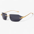 Gafas de sol retro sin montura con estampado de leopardo para hombre