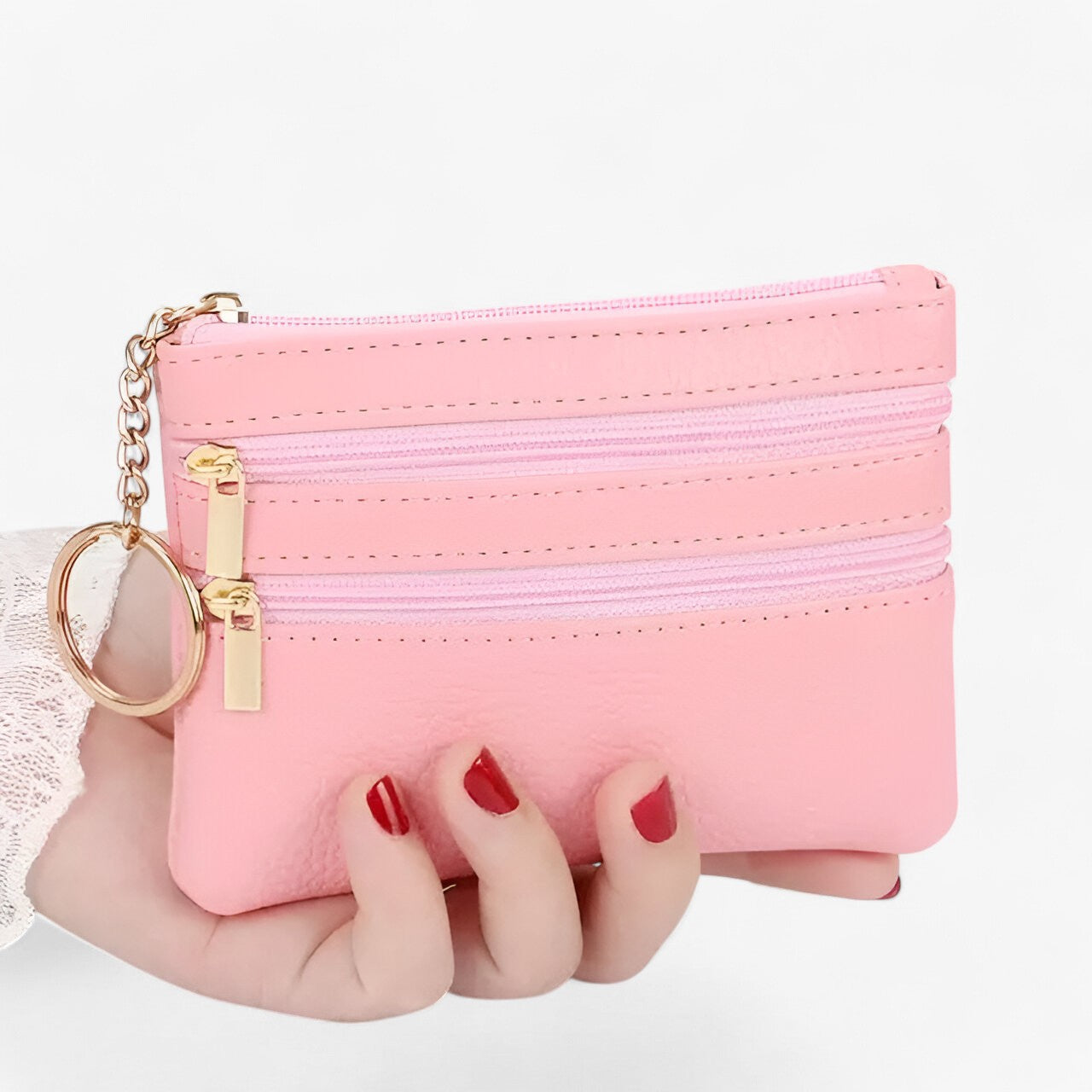 Portafoglio Donna 3 Zip – Stile e Praticità - rosa - donna portafoglio portafoglio donna praticità stile wallet wallets womens wallet - Concept Palermo