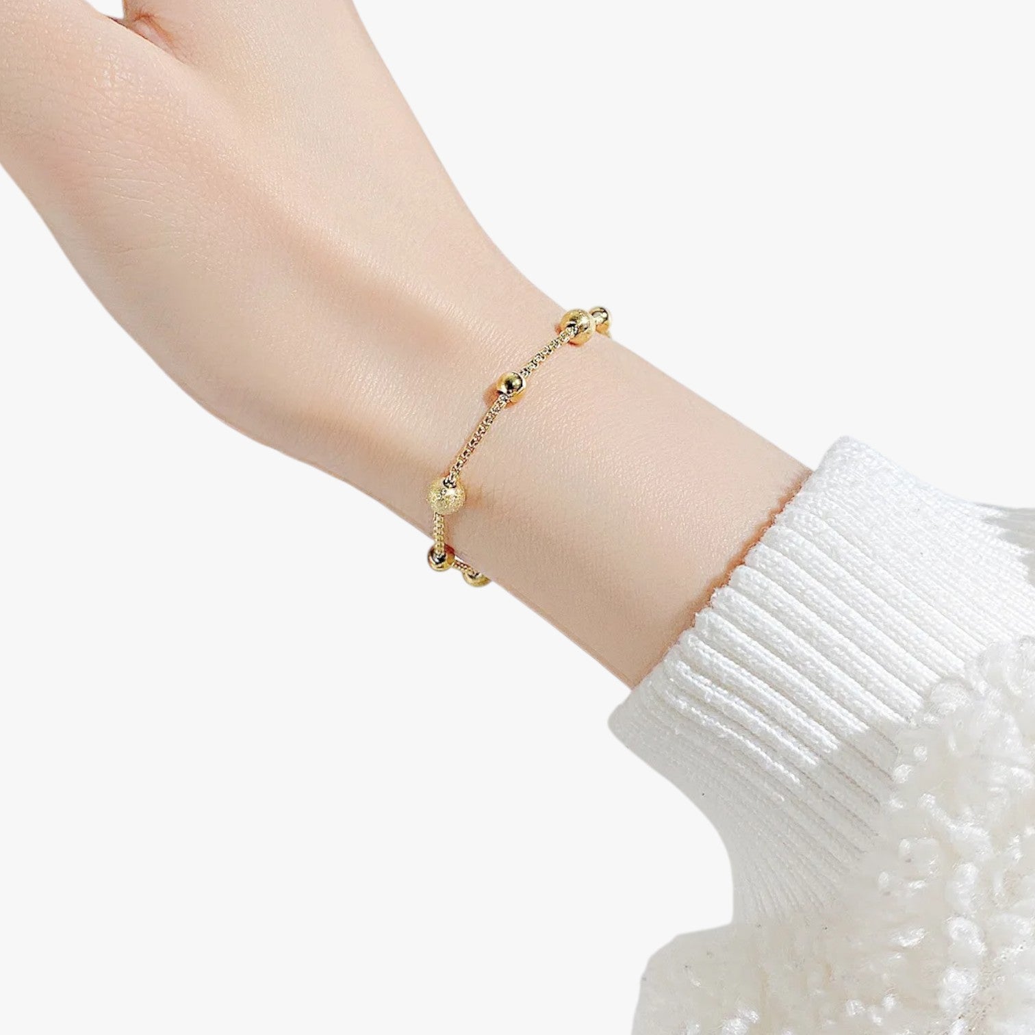 Bracciale regolabile con perline smerigliate in acciaio inossidabile - - acciaio bracciale bracciale regolabile BRACELET BRACELET FOR WOMEN BRACELETS bracelets for women inossidabile jewelry perline regolabile smerigliate - Concept Palermo