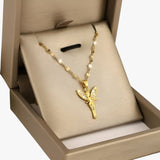 Sprookjesachtige ketting met bloem en fee