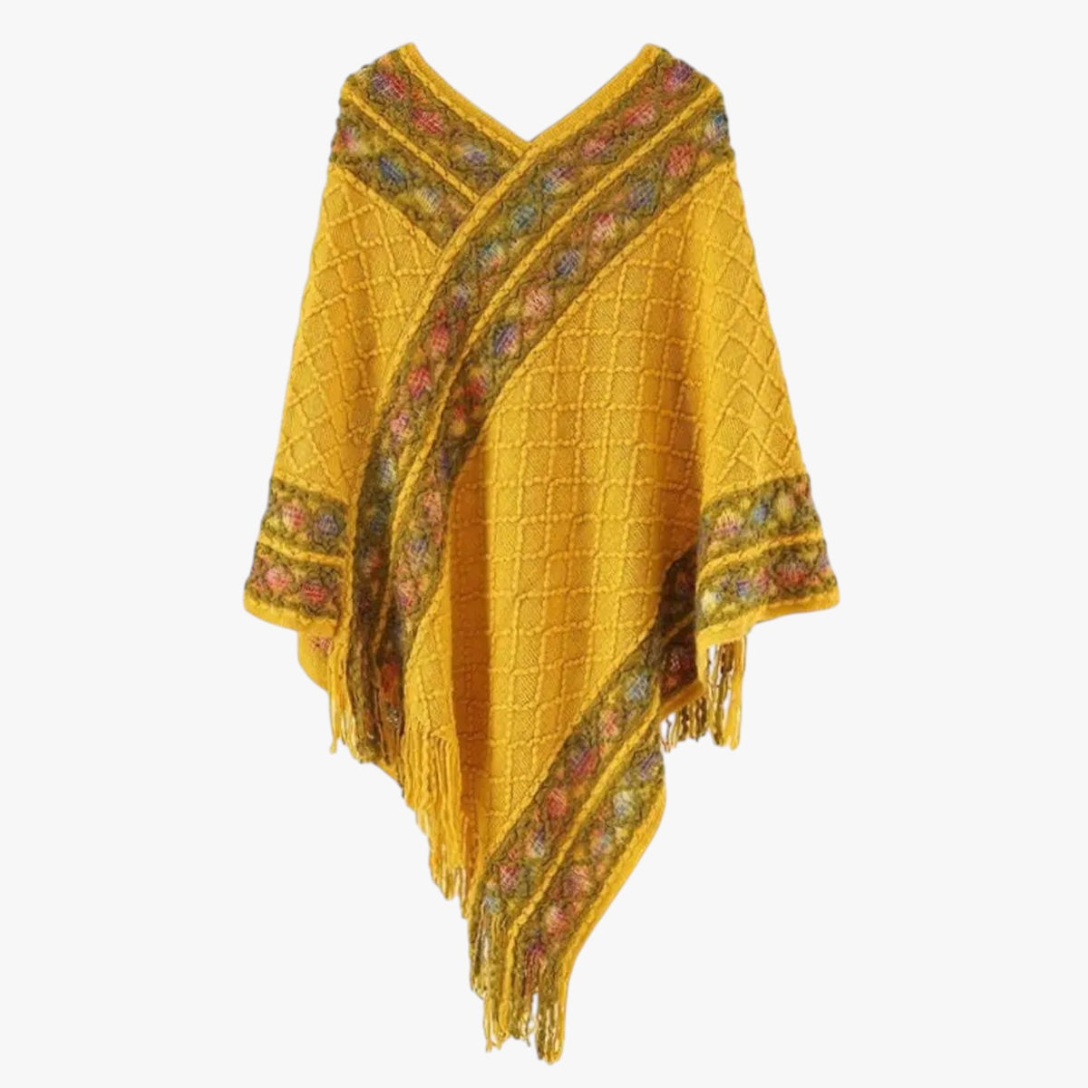 Poncho a righe con nappe - Calore e stile ovunque Cotone - - calore cotone Cotton nappe overig ovunque poncho poncho righe righe Solid stile Unisex - Concept Palermo