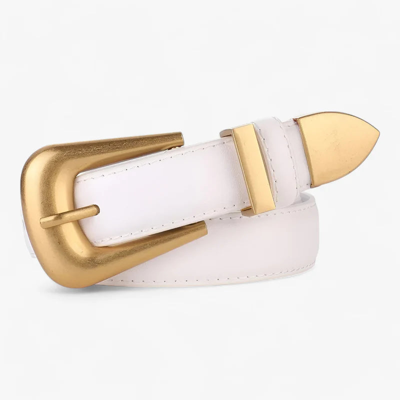 Cintura a fibbia - Confortevole e alla moda Pelle - Bianco 100cm - alla cintura cintura fibbia confortevole fibbia moda pelle women's belt - Concept Palermo