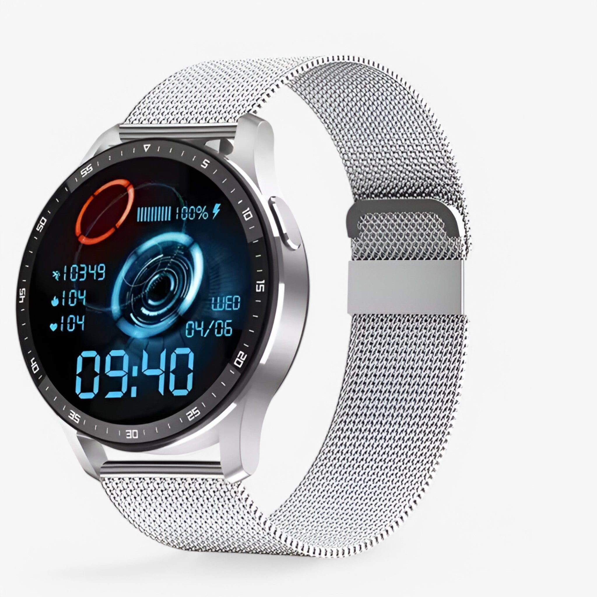 Smartwatch con Auricolare Bluetooth TWS Integrato 2-in-1, Nero, Impermeabile, per Uomo Donna - borsa a rete argento 1 - accessoires auricolare bluetooth gadgets horloges smartwatch watches - Concept Palermo