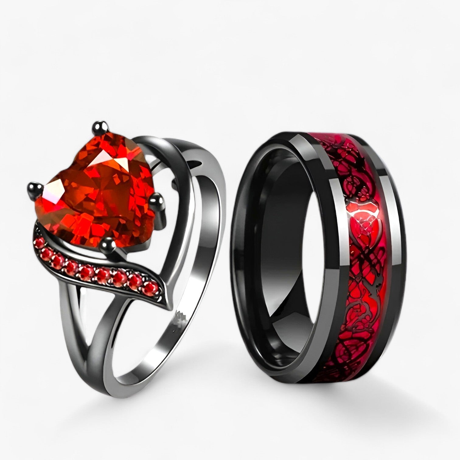 Set di anelli d'amore celtici con pietra a forma di cuore - - amore anelli anelli amore celtici couple ring cuore forma Gift Gifts for women lyra e aidan | set di anelli d'amore celtici con pietra a forma di cuore - €25 pietra Rings - Concept Palermo