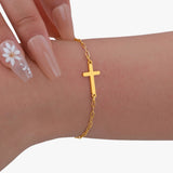 Armband met kruis van staal - waterbestendige elegantie voor dames