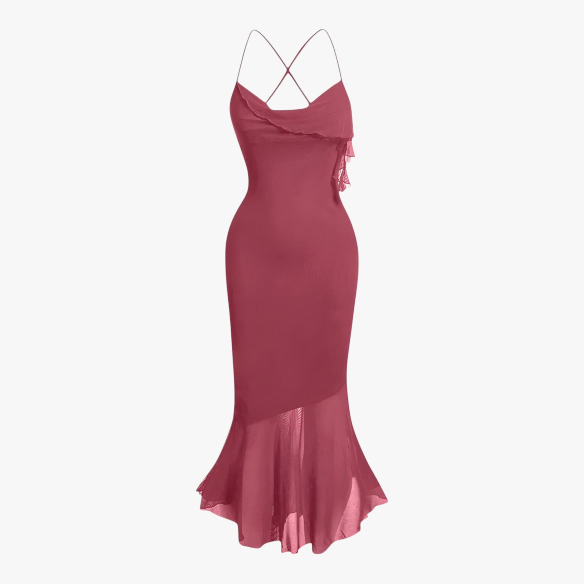 Abito drappeggiato midi - Senza tempo e seducente Donna - Rosa - abito abito drappeggiato donna drappeggiato dresses midi seducente tempo - Concept Palermo
