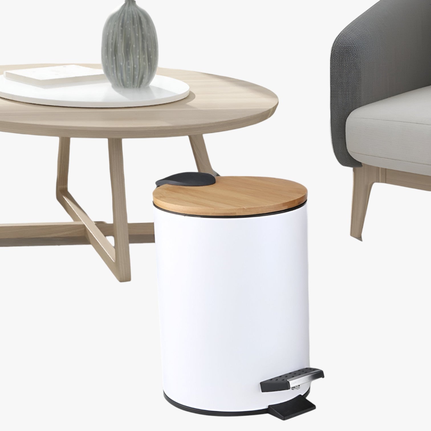 Cestino con chiusura morbida e coperchio in bambù - - bambù bathroom cestino cestino chiusura chiusura coperchio home & garden morbida - Concept Palermo