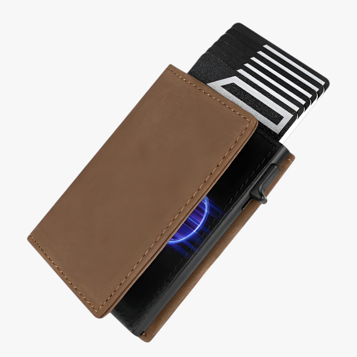 Slim RFID Wallet with Coin Pouch & Card Clip Uomo - Caffè - card clip coin mens wallet pouch rfid slim slim rfid uomo wallet wallets - Concept Palermo