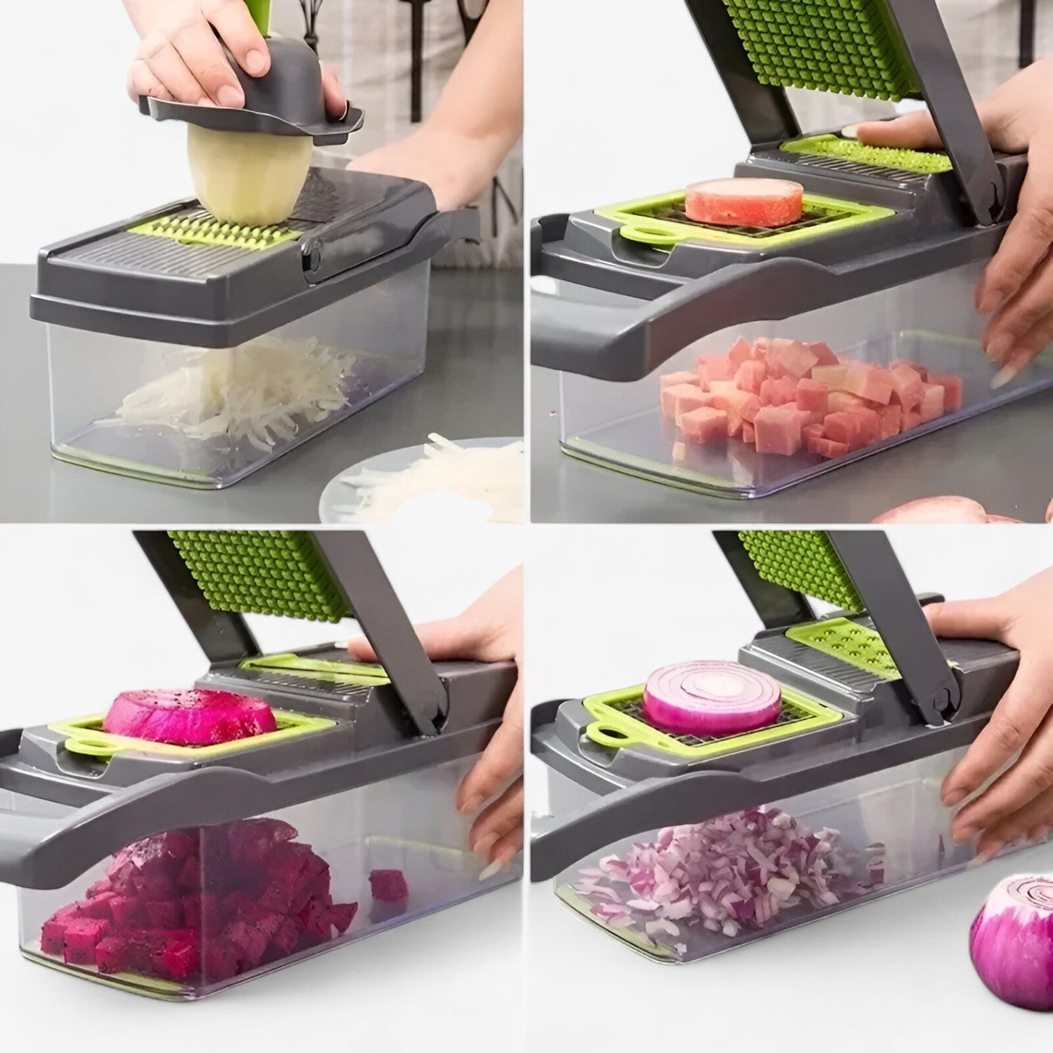 Affettaverdure versatile per una preparazione senza sforzo Uomo - 16 in 1 grigio - affettaverdure affettaverdure versatile Kitchen kitchen & dining kitchen accessory kitchen gadgets preparazione sforzo uomo versatile - Concept Palermo