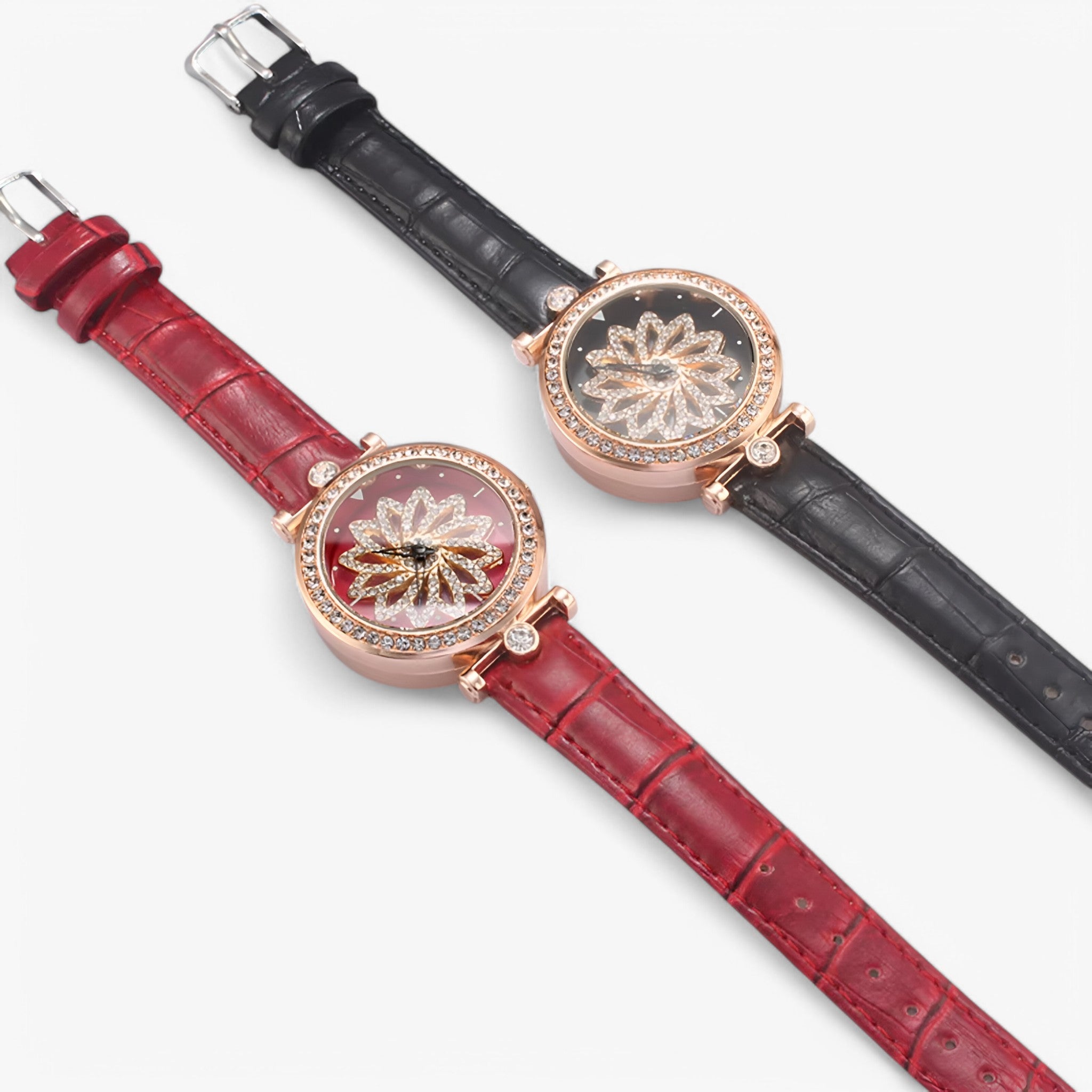 Orologio da donna con quadrante floreale rotante e bracciale in maglia - - bracciale donna female watch floreale maglia orologio orologio donna quadrante rotante watch for women - Concept Palermo