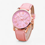 Elegante luxe dameshorloge met waterdichte band van echt leer  