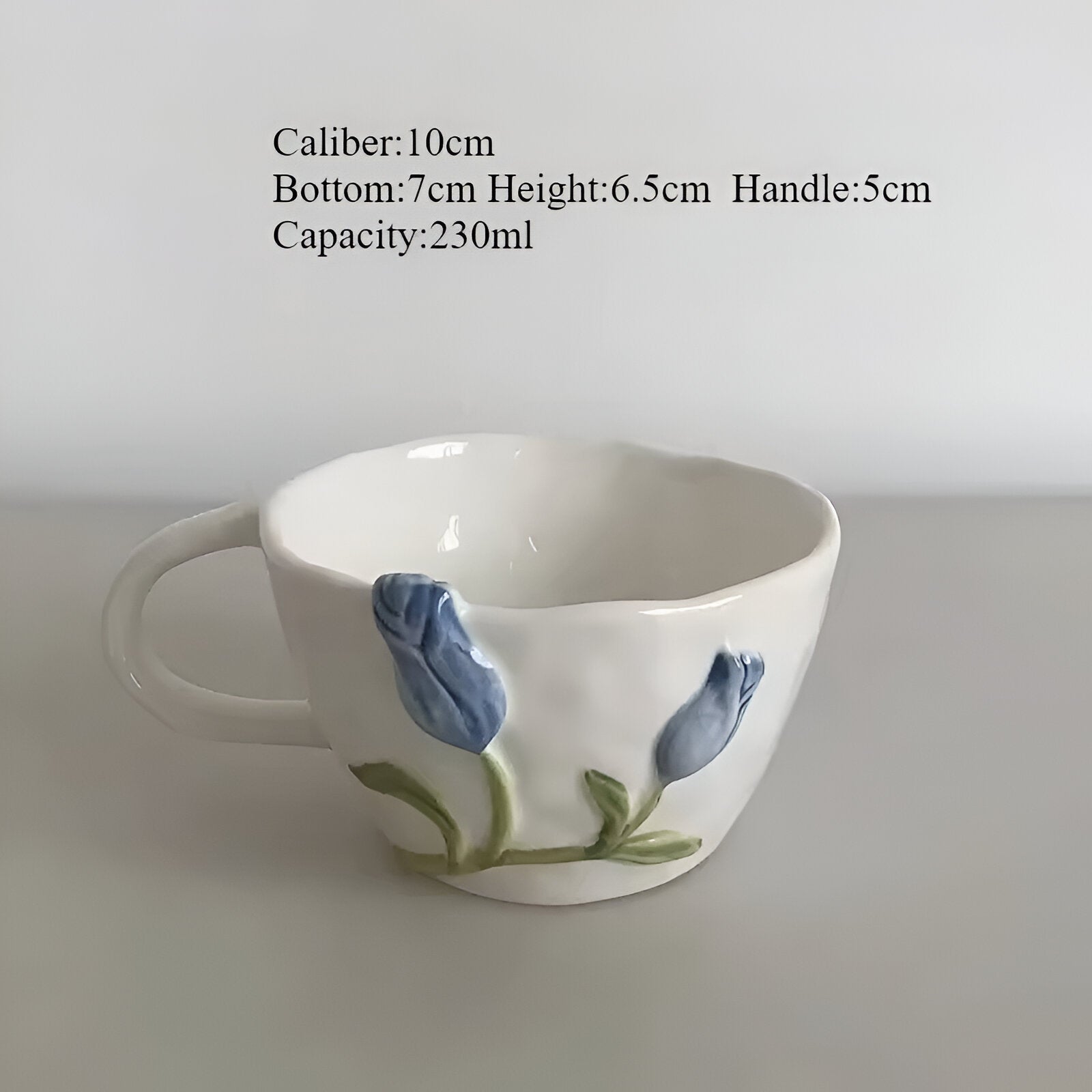 Tazza da caffè in ceramica creativa a forma di tulipano con piattino - Tazza blu 260-310ML - caffè ceramica creativa forma home & garden huis & tuin piattino tazza tazza caffè - Concept Palermo
